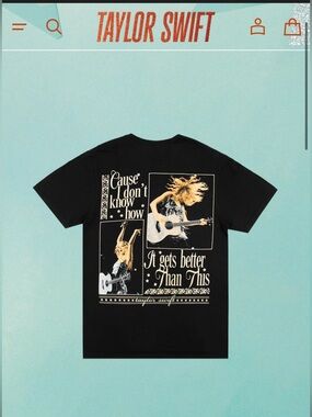 Taylor Swift Graphic Tee Black Shirt XL